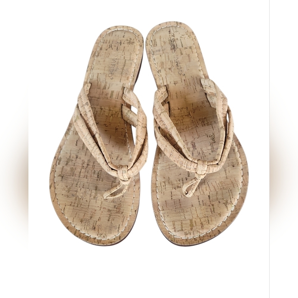 Bernardo Miami Cork Upper Thong Straps Women's Tan Sandals 11